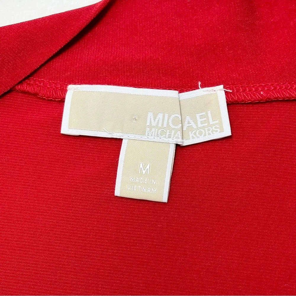 Michael Kors Vibrant Red Stretch‎ Long Sleeve Knee Length Dress Size M